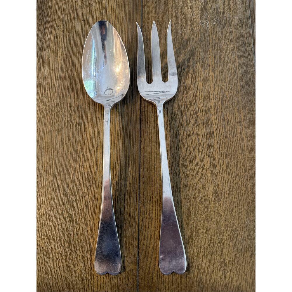 Reed & Barton RDS84 Heart Silverplate Large Pasta/Salad Serving Set 2 Piece Set